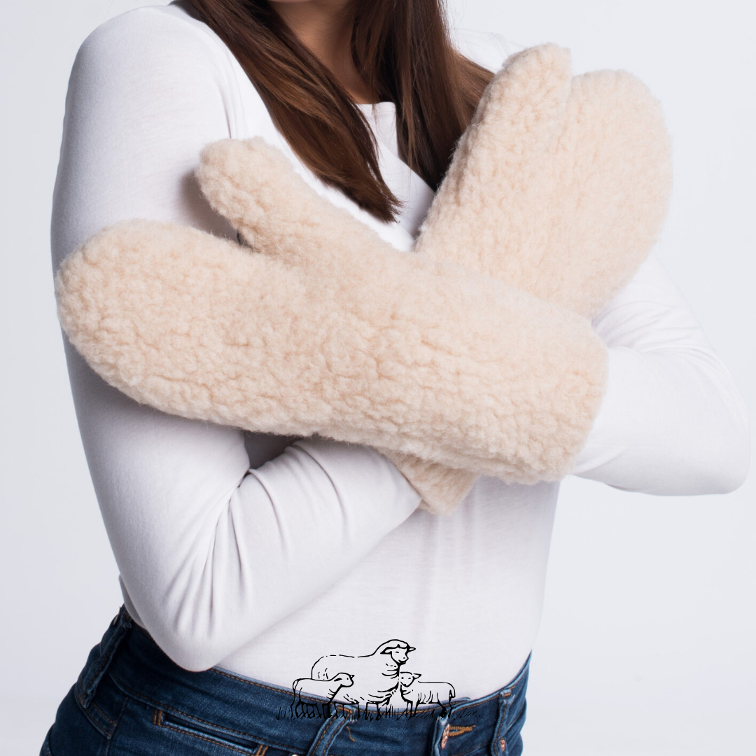 Hands inside the Cloud Mittens