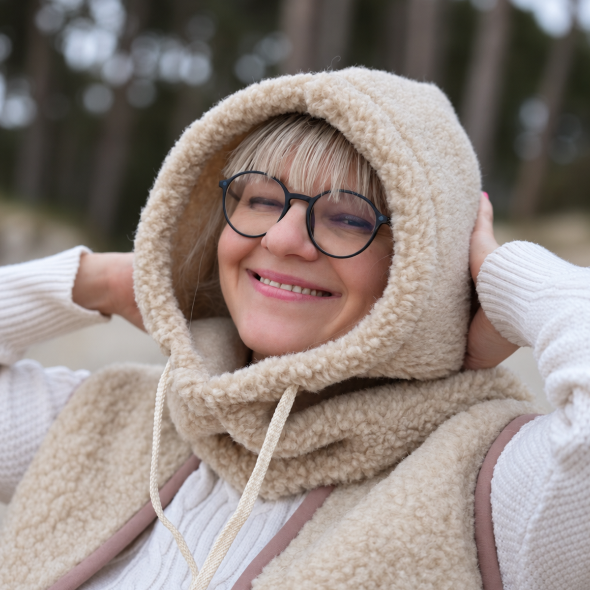 Capuche en mérinos Alba - Beige