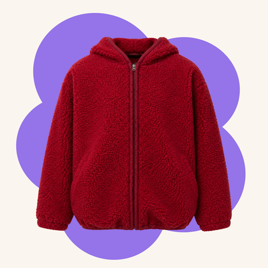 Lumi Merino Wool Bomber Jacket - Pomegranate Red